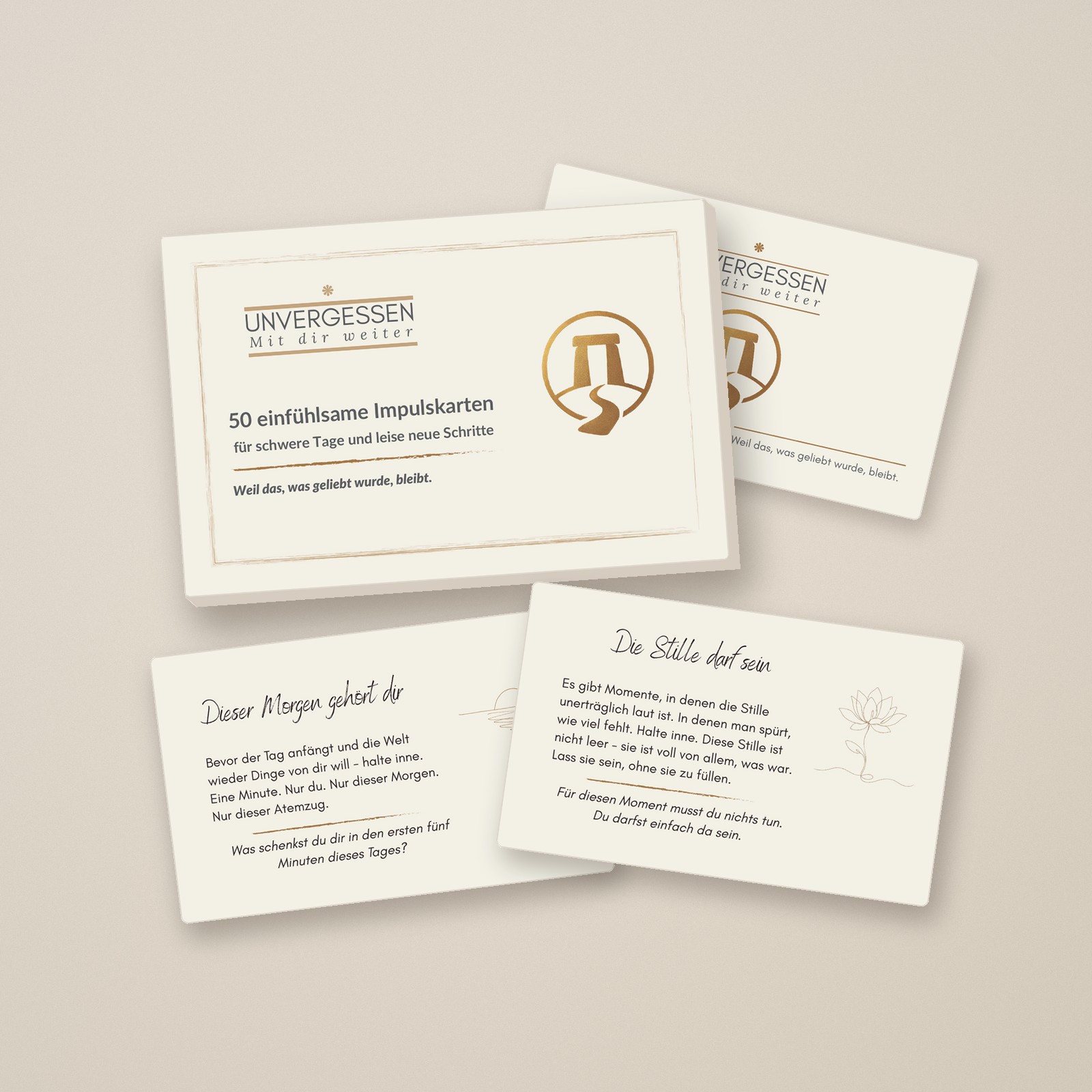 Impulskarten für Trauernde · UNVERGESSEN