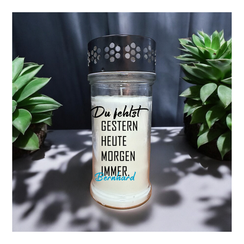 Grabkerze aus Glas