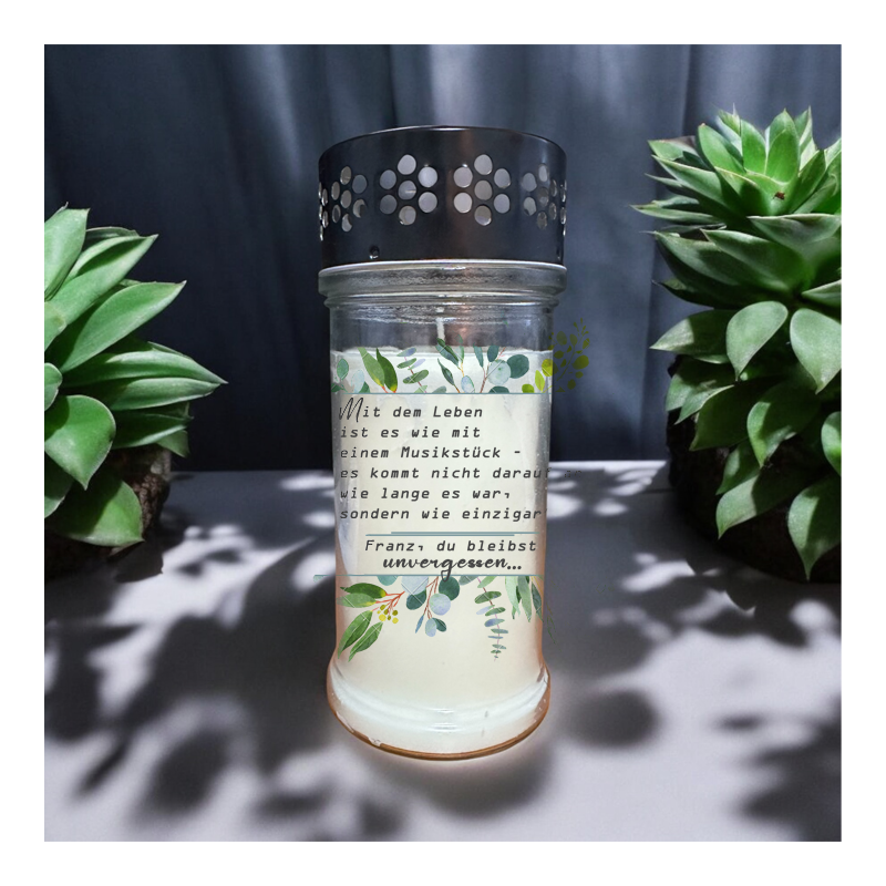 Grabkerze aus Glas