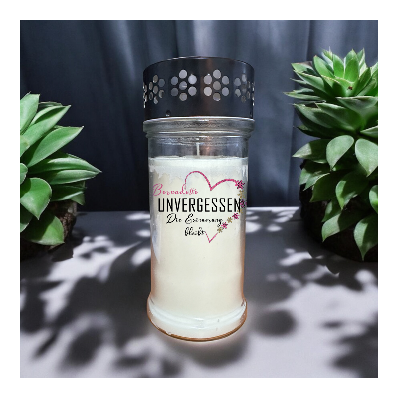 Grabkerze aus Glas