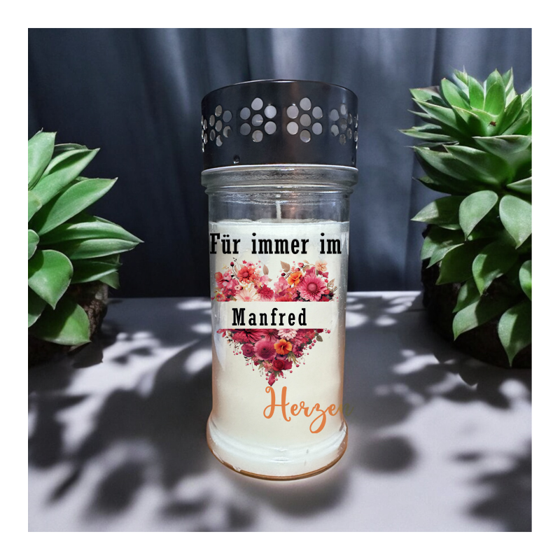 Grabkerze aus Glas