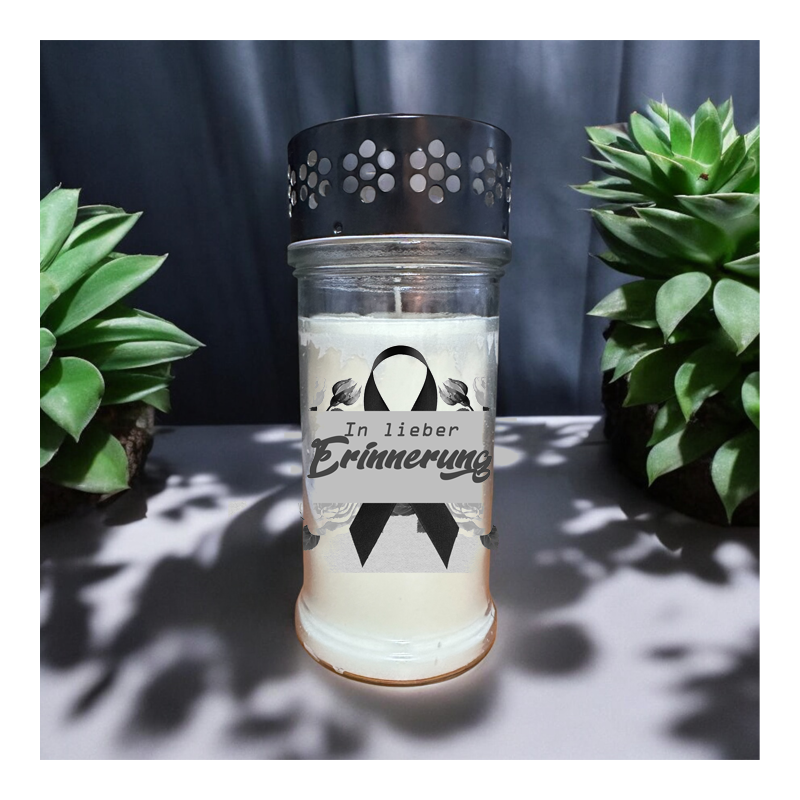 Grabkerze aus Glas