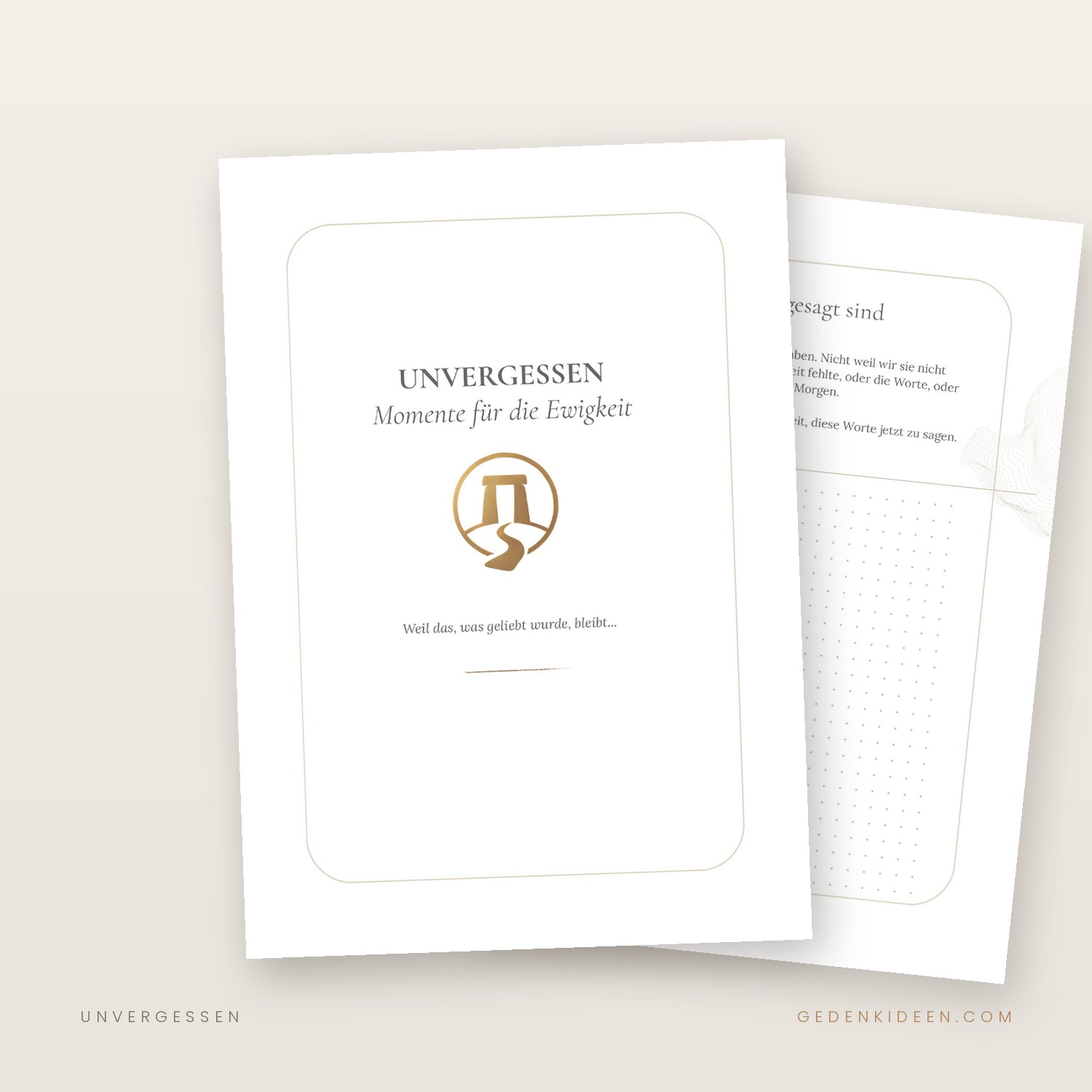 UNVERGESSEN Trauer-Workbook – Cover